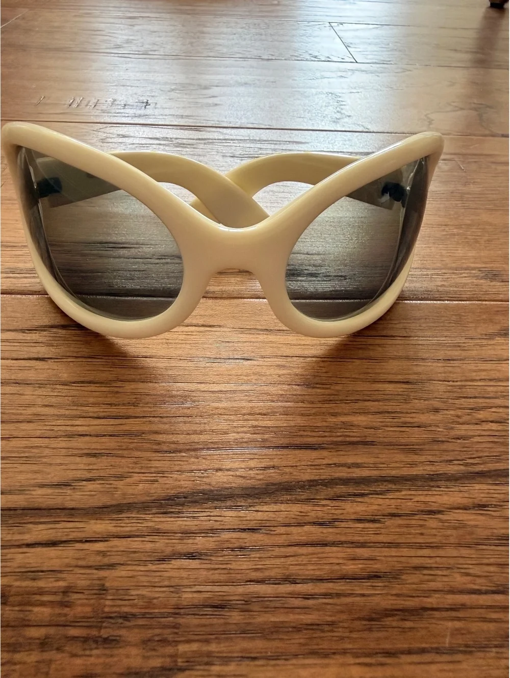 Vintage Cream Oversized Women's Sunglasses from Italy